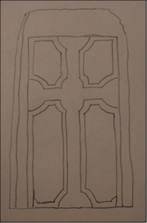 Castlekieran, County Meath, Ireland, sketch of cross slab